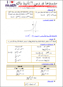 ملخص درس الدوال الأسية الثانية بكالوريا